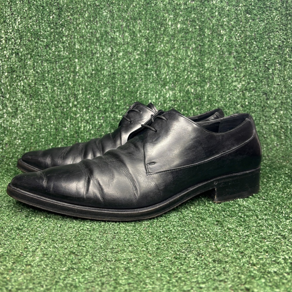 Gucci 5318 Derby Leather Pointed Toe Classic Formal Dress Shoes Black Mens Sz 9 - Picture 3 of 10